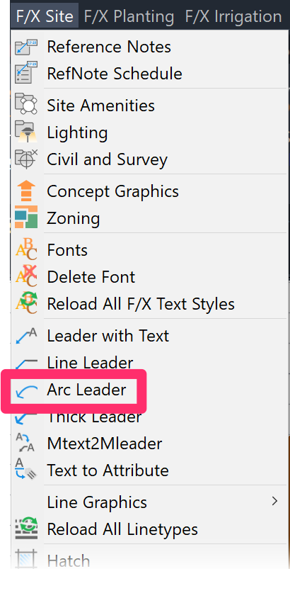 F/X Site ribbon, Arc Leader option